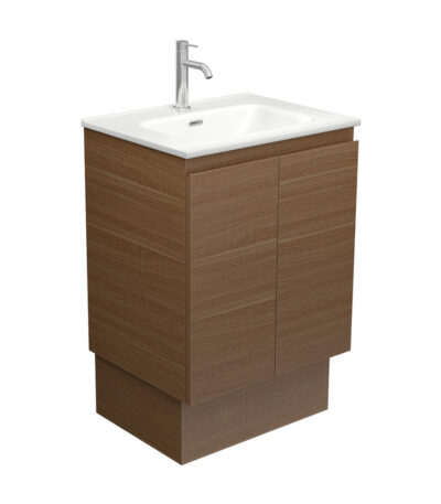 Joli Matte Edge Walnut 600 Vanity on Kickboard