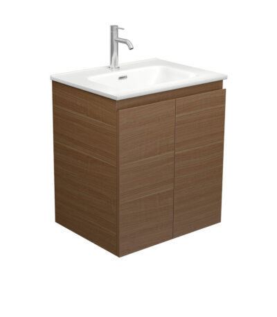 Joli Matte Edge Walnut 600 Wall Hung Vanity