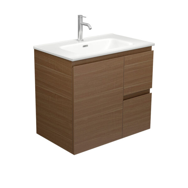 Joli Matte Edge Walnut 750 Wall Hung Vanity