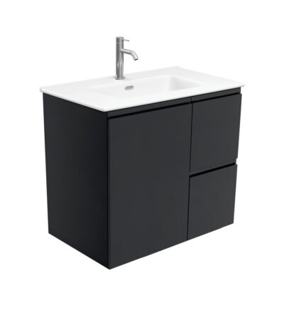 Joli Matte Fingerpull Satin Black 750 Wall Hung Vanity
