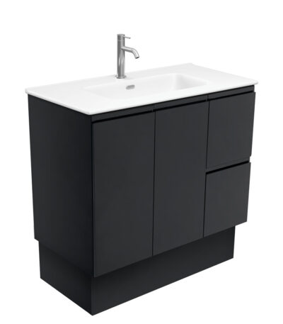 Joli Matte Fingerpull Satin Black 900 Vanity On Kickboard