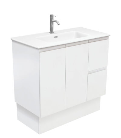 Joli Matte Fingerpull Satin White 900 Vanity On Kickboard