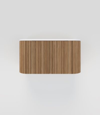 Kairi Curved Fluted Vanity 900mm - Oak Timber