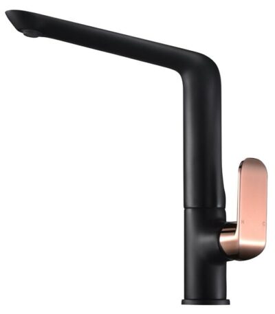 Kara Sink Mixer - Black & Rose Gold Handle | HYB11-101MB-R