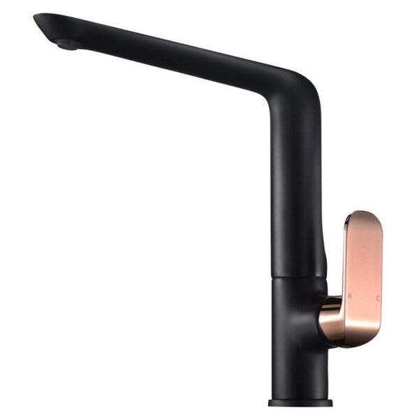 Kara Sink Mixer - Black & Rose Gold Handle | HYB11-101MB-R