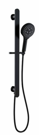 Kara Sliding Shower Rail with Integrated Water Inlet - Matt Black | HPA11-301D-B