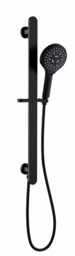 Kara Sliding Shower Rail with Integrated Water Inlet - Matt Black | HPA11-301D-B