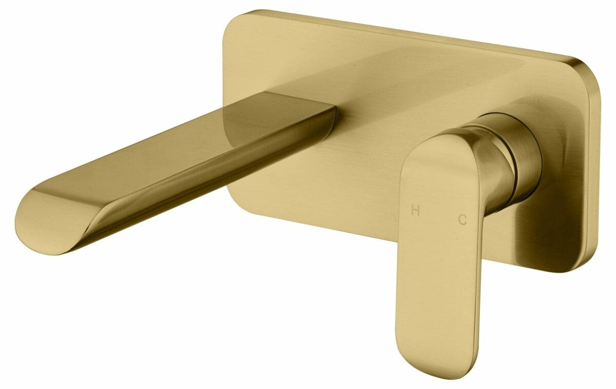 Kara Wall Basin Mixer - Brushed Gold | HYB11-601BG