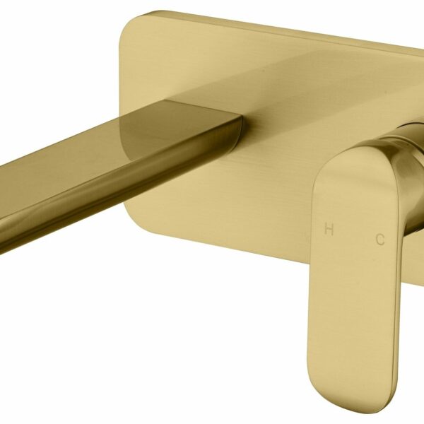 Kara Wall Basin Mixer - Brushed Gold | HYB11-601BG