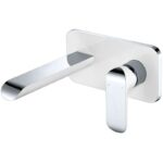 Kara Wall Basin Mixer - Chrome & White | HYB11-601CW