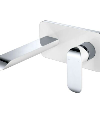 Kara Wall Basin Mixer - Chrome & White | HYB11-601CW