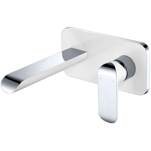 Kara Wall Basin Mixer - Chrome & White | HYB11-601CW