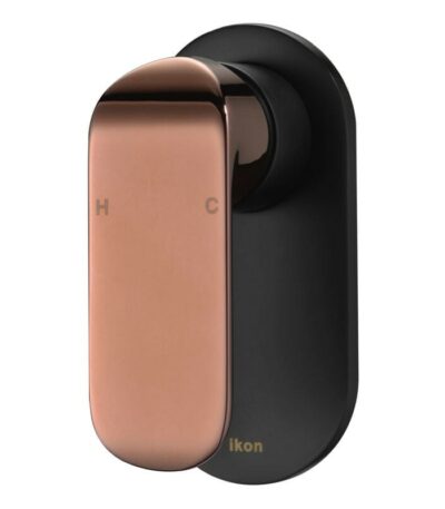Kara Wall Mixer - Black & Rose Gold Handle | HYB11-301MB-R