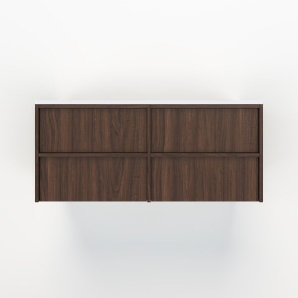 Kasumi 4-Drawer Vanity 1164mm - Dark Oak - 1 Cut-Out
