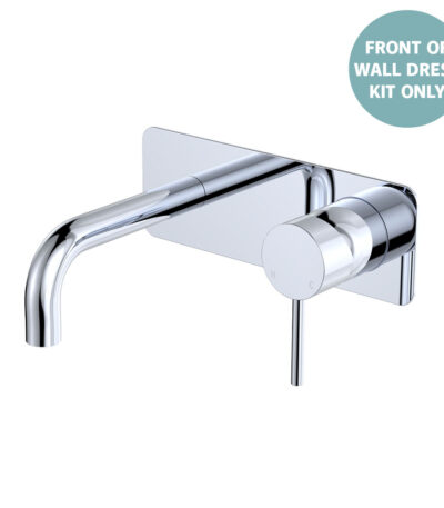 Kaya Basin/Bath Wall Mixer Dress Kit, Rectangular Plate, 130mm Outlet, Chrome