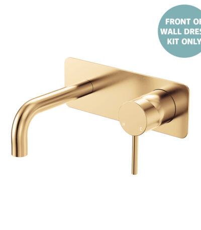 Kaya Basin/Bath Wall Mixer Dress Kit, Rectangular Plate, 130mm Outlet, Urban Brass