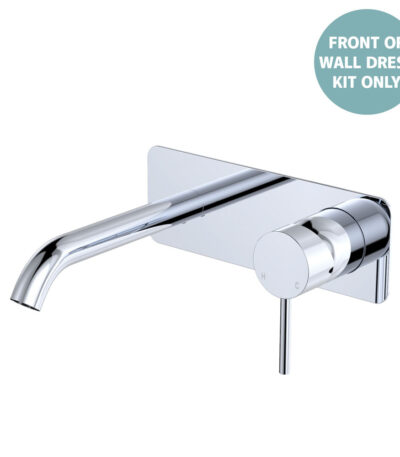 Kaya Basin/Bath Wall Mixer Dress Kit, Rectangular Plate, 160mm Outlet, Chrome