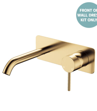 Kaya Basin/Bath Wall Mixer Dress Kit, Rectangular Plate, 160mm Outlet, Urban Brass