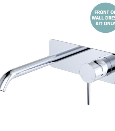 Kaya Basin/Bath Wall Mixer Dress Kit, Rectangular Plate, 200mm Outlet, Chrome