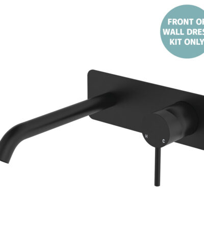 Kaya Basin/Bath Wall Mixer Dress Kit, Rectangular Plate, 200mm Outlet, Matte Black