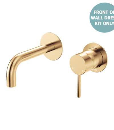 Kaya Basin/Bath Wall Mixer Dress Kit, Round Plates, 130mm Outlet, Urban Brass