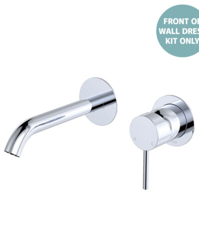 Kaya Basin/Bath Wall Mixer Dress Kit, Round Plates, 160mm Outlet, Chrome