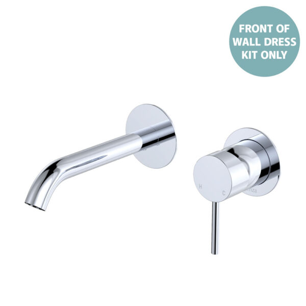 Kaya Basin/Bath Wall Mixer Dress Kit, Round Plates, 160mm Outlet, Chrome