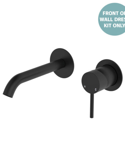 Kaya Basin/Bath Wall Mixer Dress Kit, Round Plates, 160mm Outlet, Matte Black