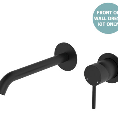 Kaya Basin/Bath Wall Mixer Dress Kit, Round Plates, 200mm Outlet, Matte Black
