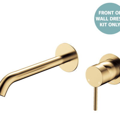 Kaya Basin/Bath Wall Mixer Dress Kit, Round Plates, 200mm Outlet, Urban Brass