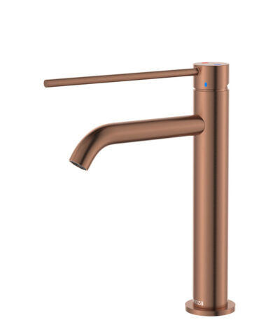 Kaya Care Medium Basin Mixer, Brushed Copper