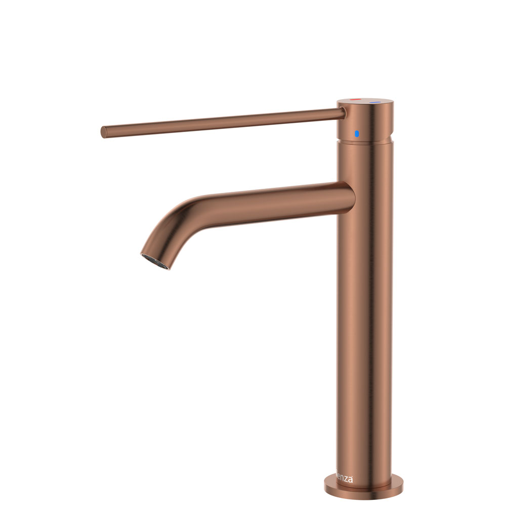 Kaya Care Medium Basin Mixer, Brushed Copper
