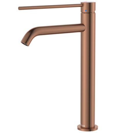 Kaya Care Tall Basin Mixer, Brushed Copper