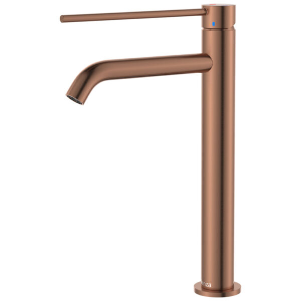 Kaya Care Tall Basin Mixer, Brushed Copper