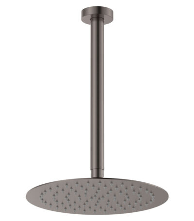 Kaya Ceiling Shower 250mm Head, 350mm Drop, Gun Metal