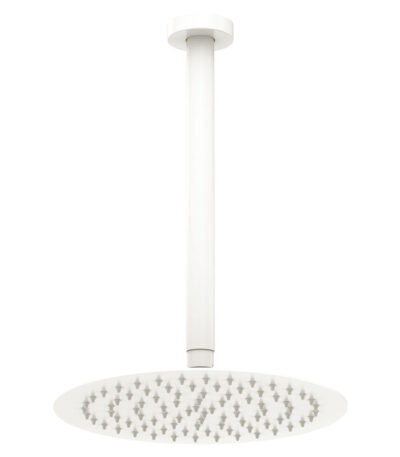Kaya Ceiling Shower 250mm Head, 350mm Drop, Matte White