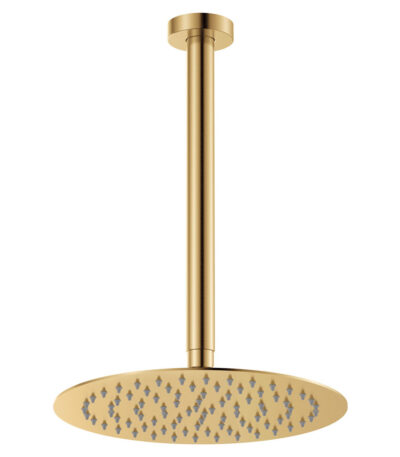 Kaya Ceiling Shower 250mm Head, 350mm Drop, Urban Brass