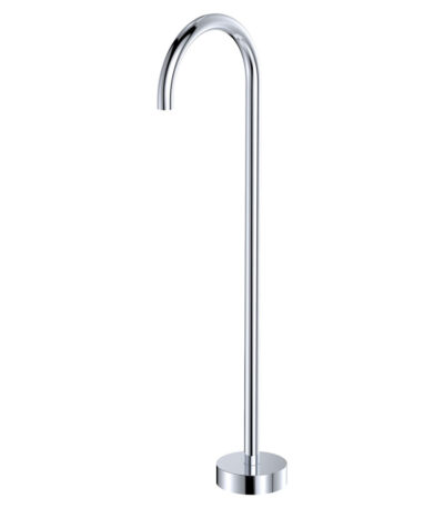 Kaya Gooseneck Floor Mounted Bath Outlet, Chrome