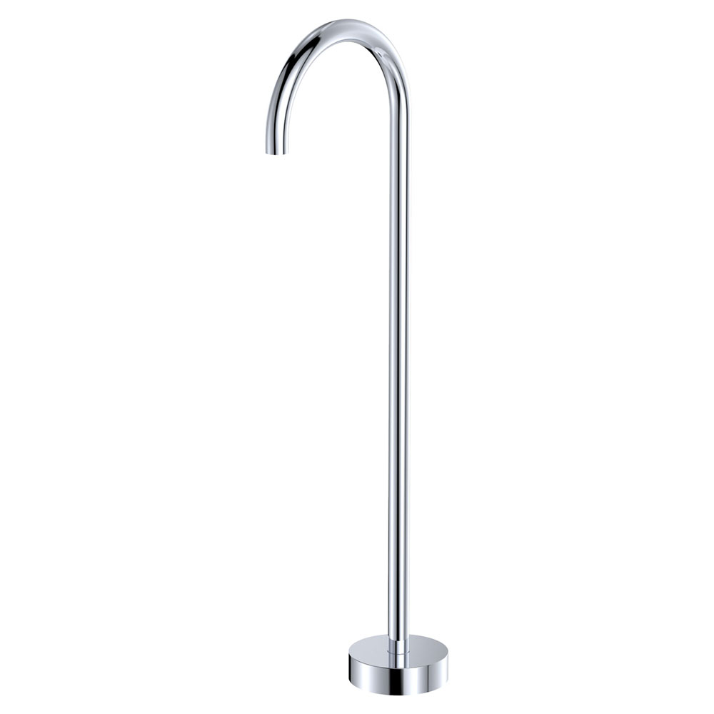 Kaya Gooseneck Floor Mounted Bath Outlet, Chrome