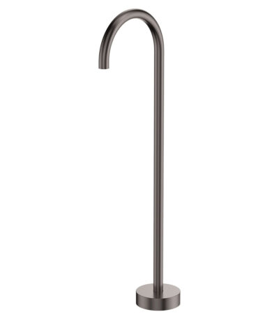 Kaya Gooseneck Floor Mounted Bath Outlet, Gun Metal