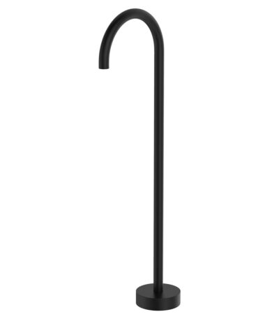Kaya Gooseneck Floor Mounted Bath Outlet, Matte Black
