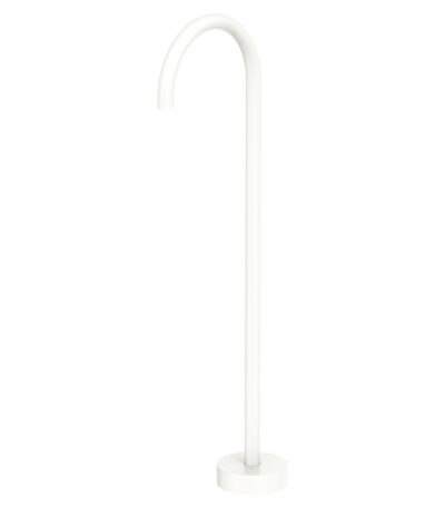 Kaya Gooseneck Floor Mounted Bath Outlet, Matte White