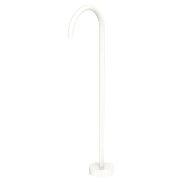 Kaya Gooseneck Floor Mounted Bath Outlet, Matte White
