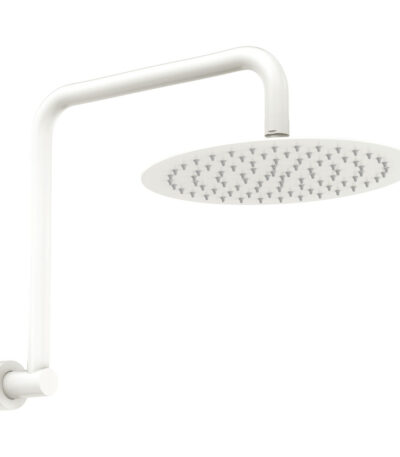 Kaya Gooseneck Shower Arm Set, Matte White