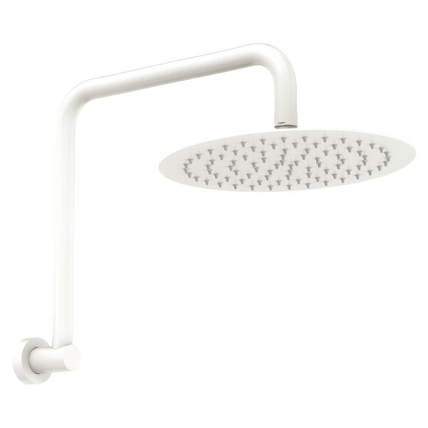 Kaya Gooseneck Shower Arm Set, Matte White