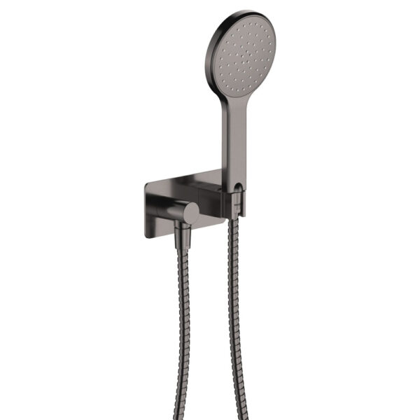 Kaya Hand Shower, Rectangular Plate, Gun Metal