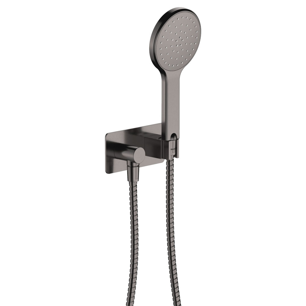 Kaya Hand Shower, Rectangular Plate, Gun Metal