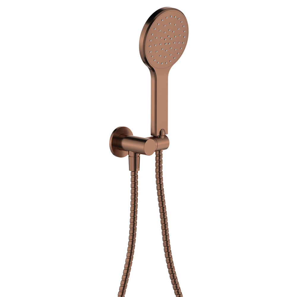 Kaya Hand Shower, Round Plate, Brushed Copper