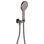 Kaya Hand Shower, Round Plate, Gun Metal