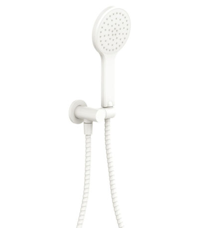 Kaya Hand Shower, Round Plate, Matte White